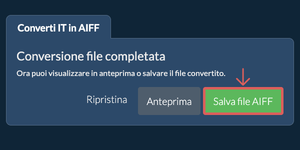 Salva file AIFF Converti in AIFF