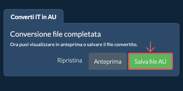 Salva file AU Converti in AU