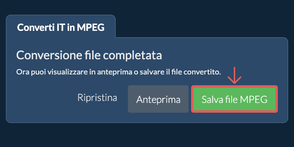 Salva file MPEG Converti in MPEG
