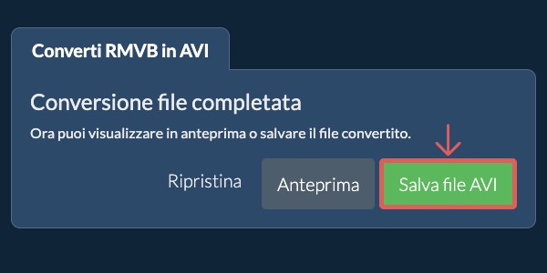 Salva file AVI Converti in AVI