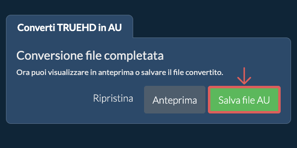 Salva file AU Converti in AU