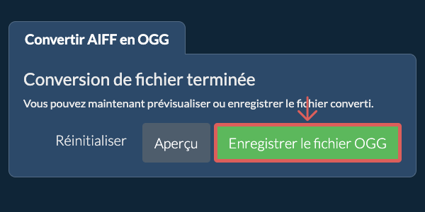 Enregistrer le fichier OGG Convertir en OGG