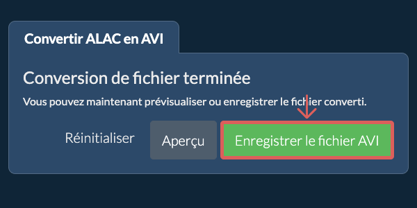 Enregistrer le fichier AVI Convertir en AVI