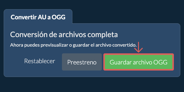 Guardar archivo OGG Convertir a OGG
