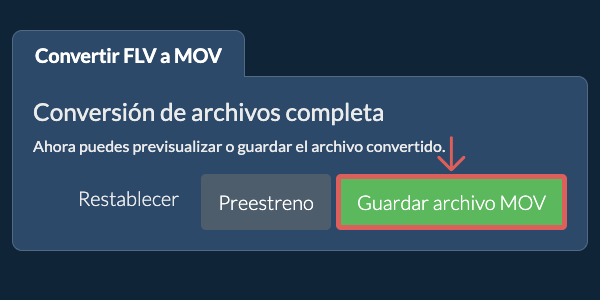 Guardar archivo MOV Convertir a MOV
