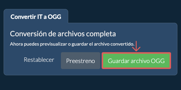 Guardar archivo OGG Convertir a OGG
