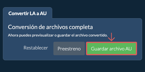Guardar archivo AU Convertir a AU