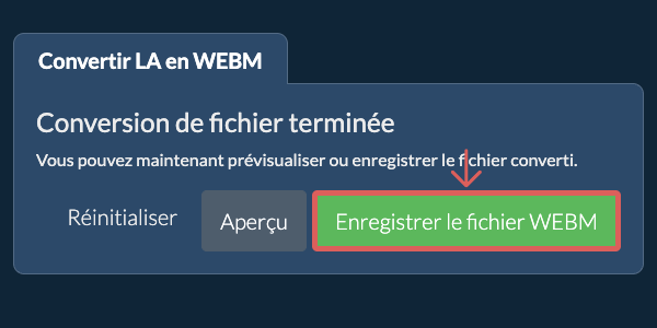 Enregistrer le fichier WEBM Convertir en WEBM