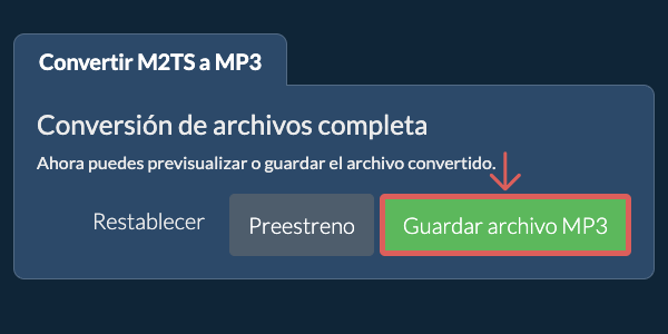 Guardar archivo MP3 Convertir a MP3