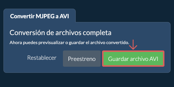 Guardar archivo AVI Convertir a AVI