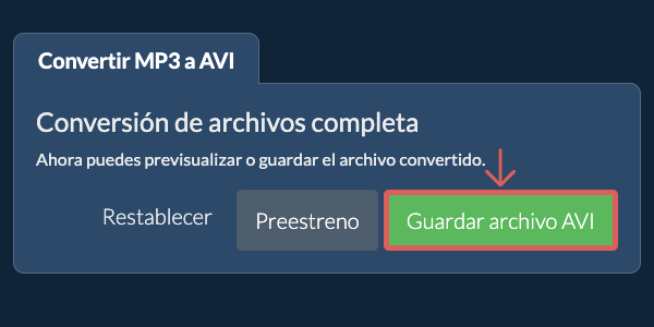 Guardar archivo AVI Convertir a AVI
