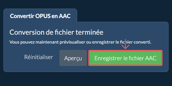 Enregistrer le fichier AAC Convertir en AAC