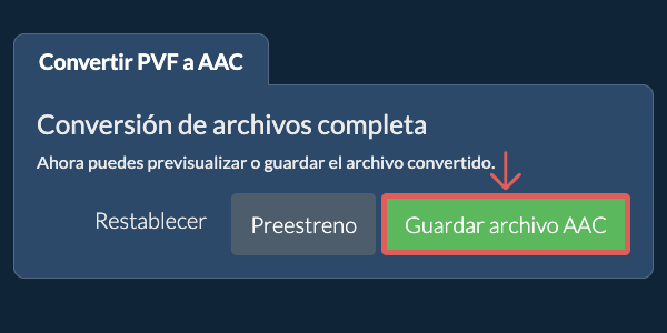 Guardar archivo AAC Convertir a AAC