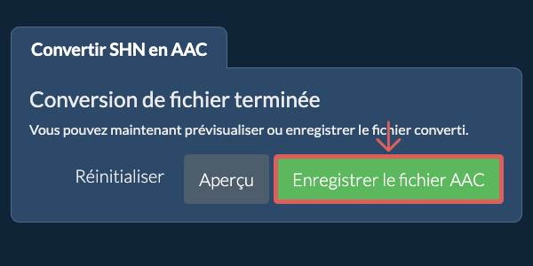 Enregistrer le fichier AAC Convertir en AAC