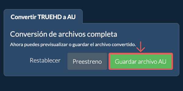 Guardar archivo AU Convertir a AU