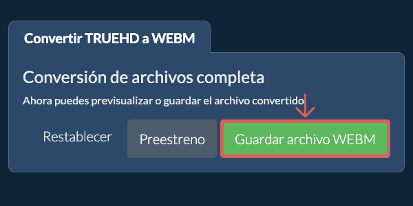 Guardar archivo WEBM Convertir a WEBM