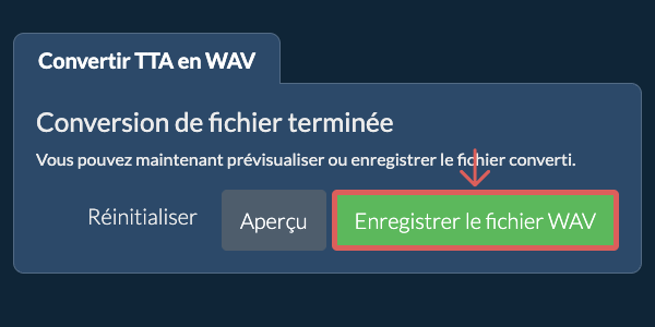 Enregistrer le fichier WAV Convertir en WAV
