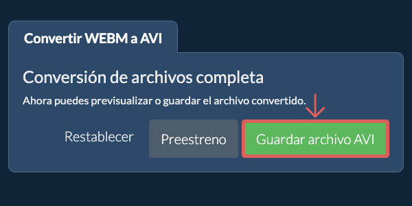 Guardar archivo AVI Convertir a AVI