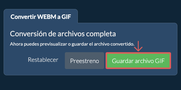 Guardar archivo GIF Convertir a GIF