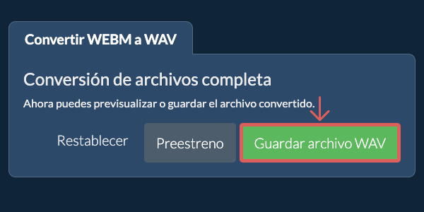 Guardar archivo WAV Convertir a WAV