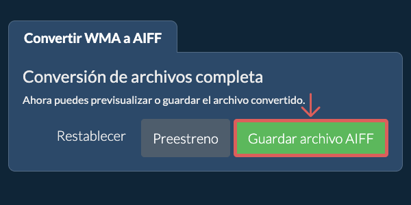 Guardar archivo AIFF Convertir a AIFF