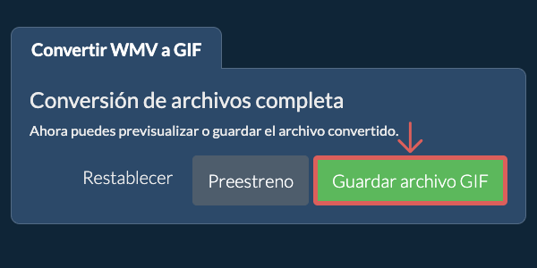 Guardar archivo GIF Convertir a GIF