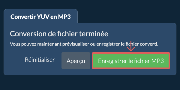 Enregistrer le fichier MP3 Convertir en MP3