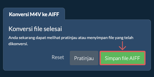 Simpan file AIFF Konversi ke AIFF