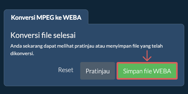 Konversi ke WEBA