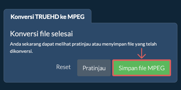 Simpan file MPEG Konversi ke MPEG