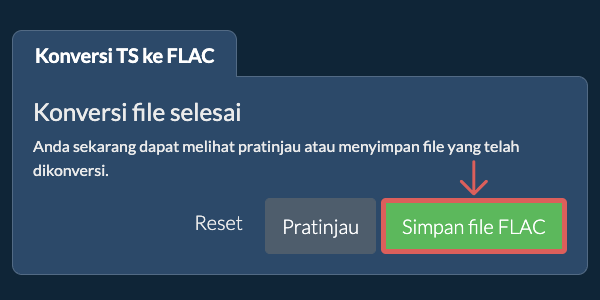 Simpan file FLAC Konversi ke FLAC