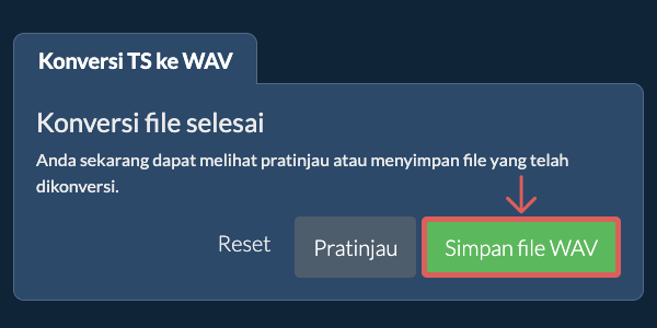 Simpan file WAV Konversi ke WAV