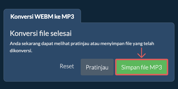 Simpan file MP3 Konversi ke MP3