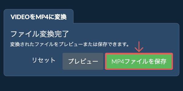MP4ファイルを保存 MP4に変換