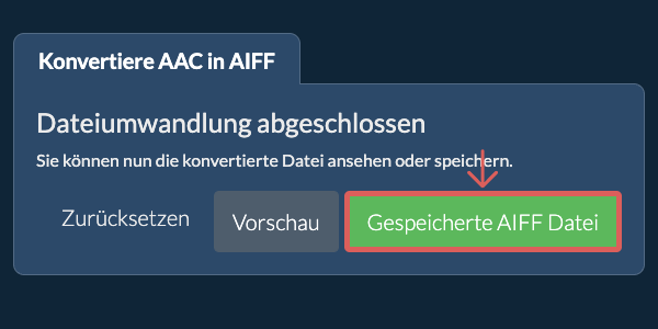 Gespeicherte AIFF Datei In AIFF konvertieren