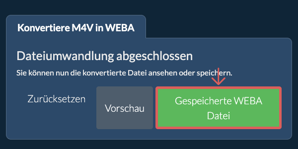 Gespeicherte WEBA Datei In WEBA konvertieren