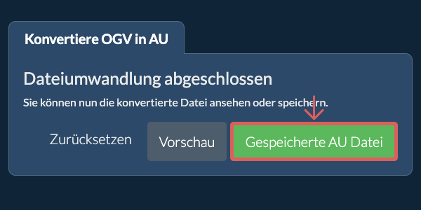 Gespeicherte AU Datei In AU konvertieren
