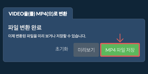 MP4 파일 저장 MP4으로 변환하기