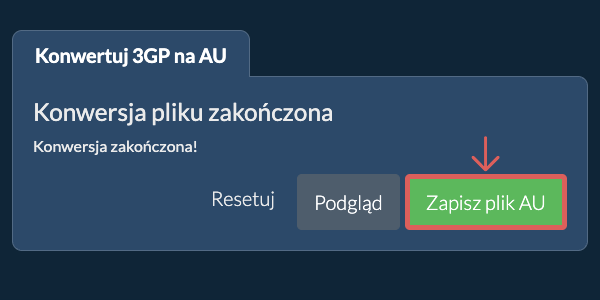 Zapisz plik AU Konwertuj na AU