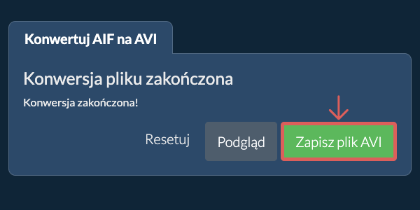 Zapisz plik AVI Konwertuj na AVI