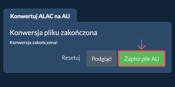 Zapisz plik AU Konwertuj na AU