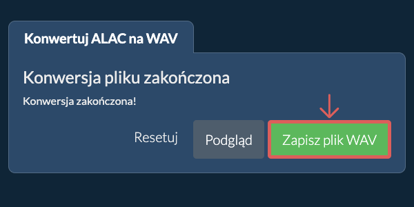 Zapisz plik WAV Konwertuj na WAV