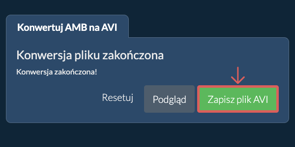 Zapisz plik AVI Konwertuj na AVI