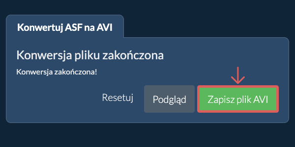 Zapisz plik AVI Konwertuj na AVI
