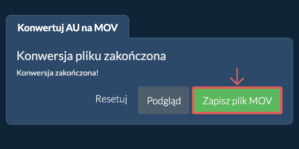 Zapisz plik MOV Konwertuj na MOV