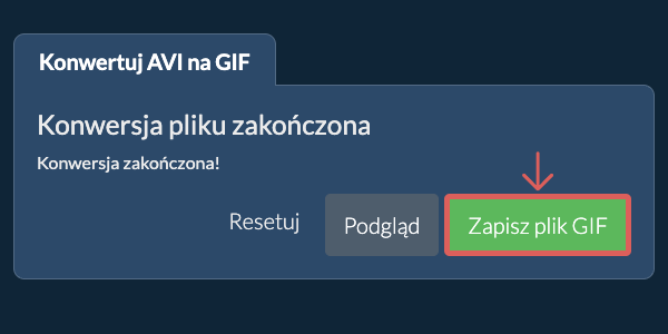 Zapisz plik GIF Konwertuj na GIF