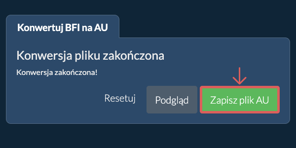 Konwertuj na AU