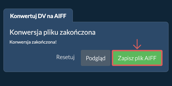 Zapisz plik AIFF Konwertuj na AIFF