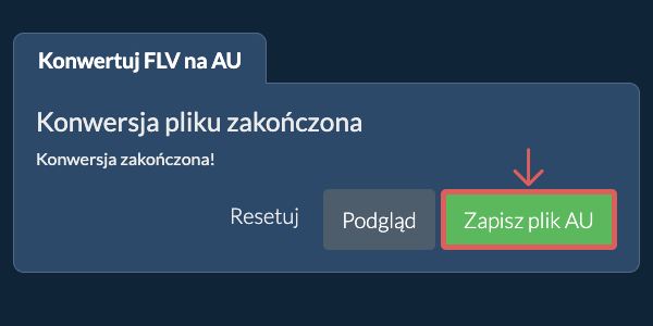 Zapisz plik AU Konwertuj na AU