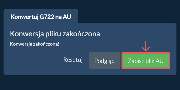 Zapisz plik AU Konwertuj na AU